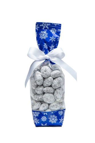 Chocolate Toffee Almonds Blue Snowflakes, 8oz